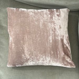 West Elm Pillow Case & Insert, Pink Velvet